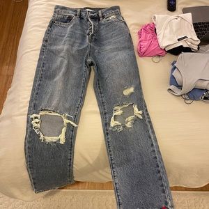 High Rise Straight Jeans